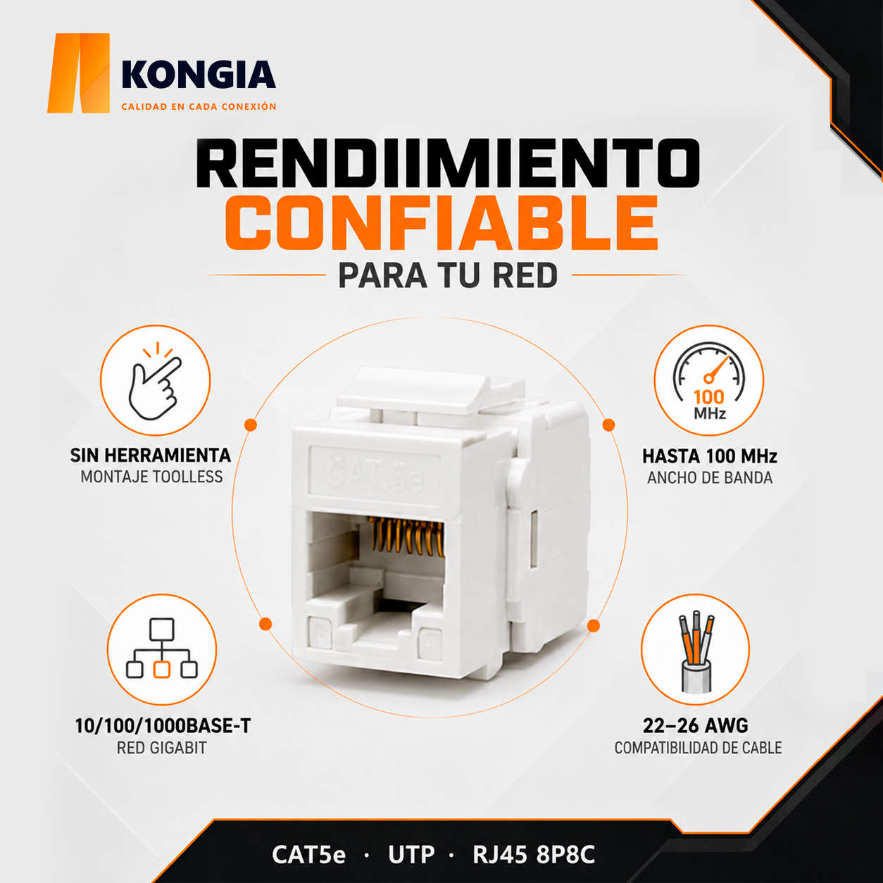 KJ-5E-TL-180 - Vista Trasera / Bloque IDC