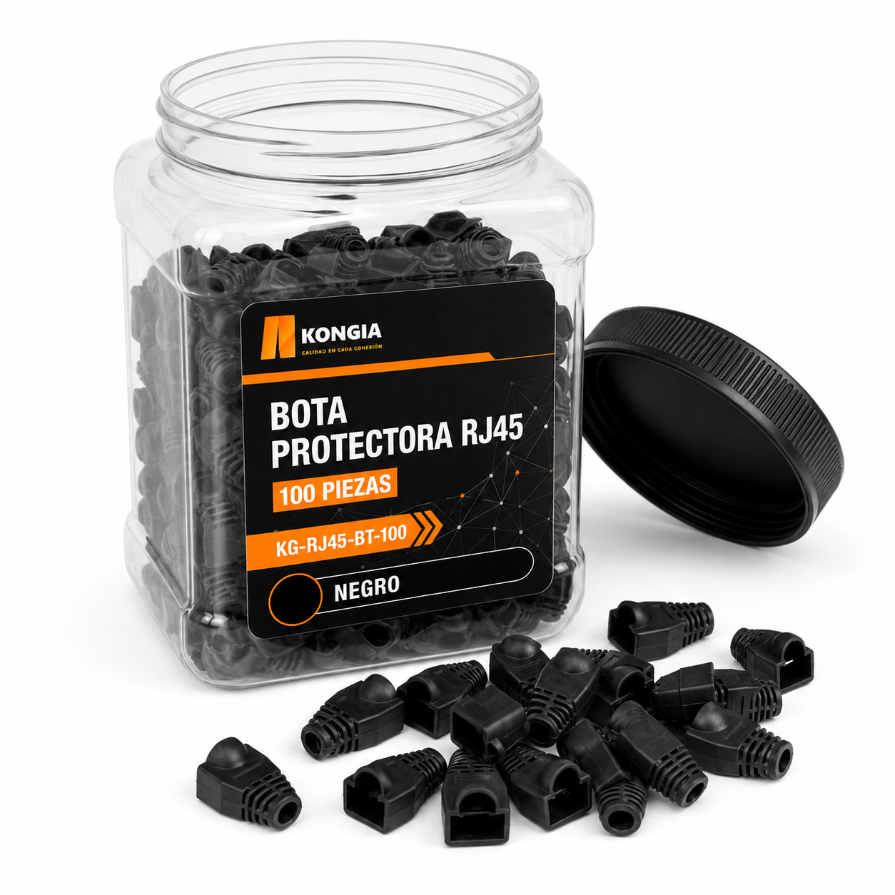 Bota Plástica para Protección de Plug RJ45, Bote 100 Piezas, Color