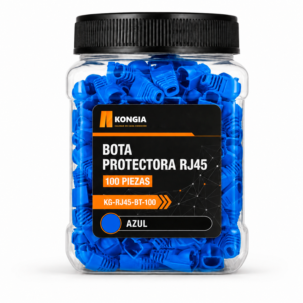 Bota Plástica para Protección de Plug RJ45, Bote 100 Piezas, Color