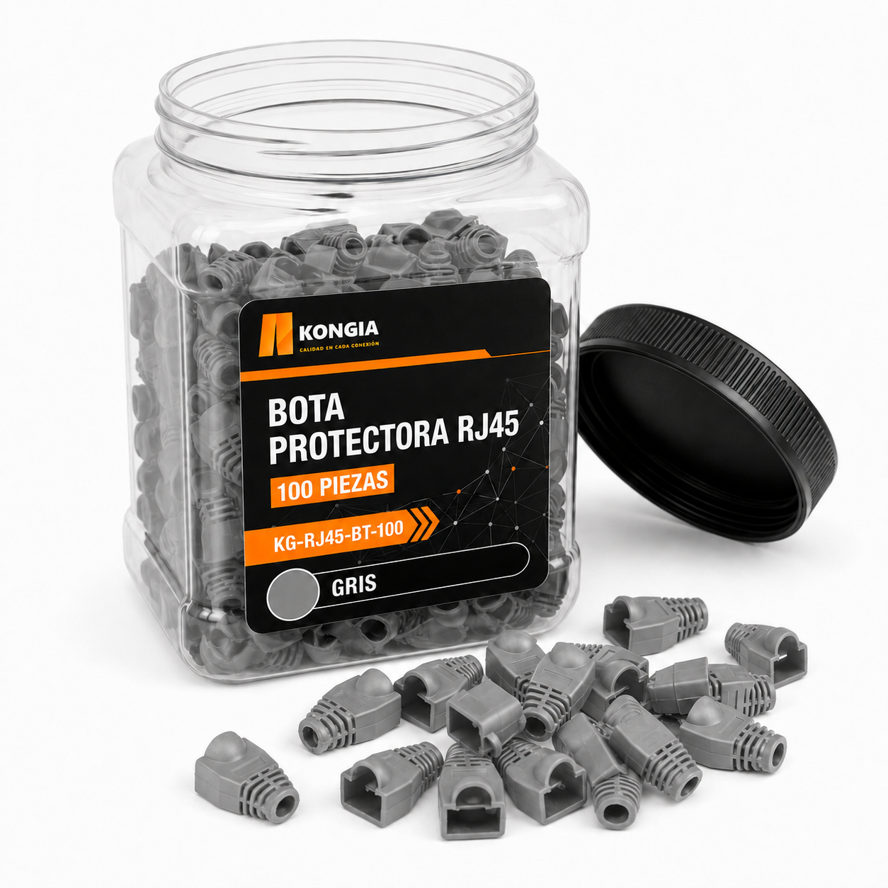 Bota Plástica para Protección de Plug RJ45, Bote 100 Piezas, Color