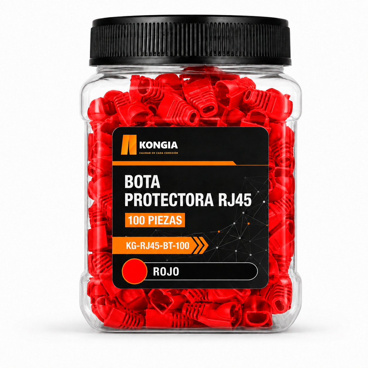 Bota Plástica para Protección de Plug RJ45, Bote 100 Piezas, Color