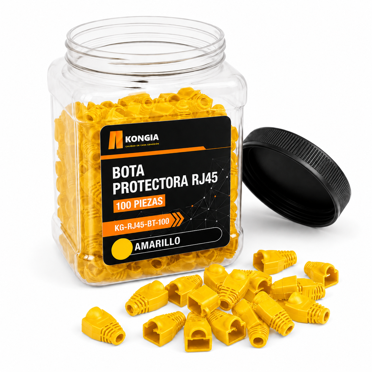 Bota Plástica para Protección de Plug RJ45, Bote 100 Piezas, Color