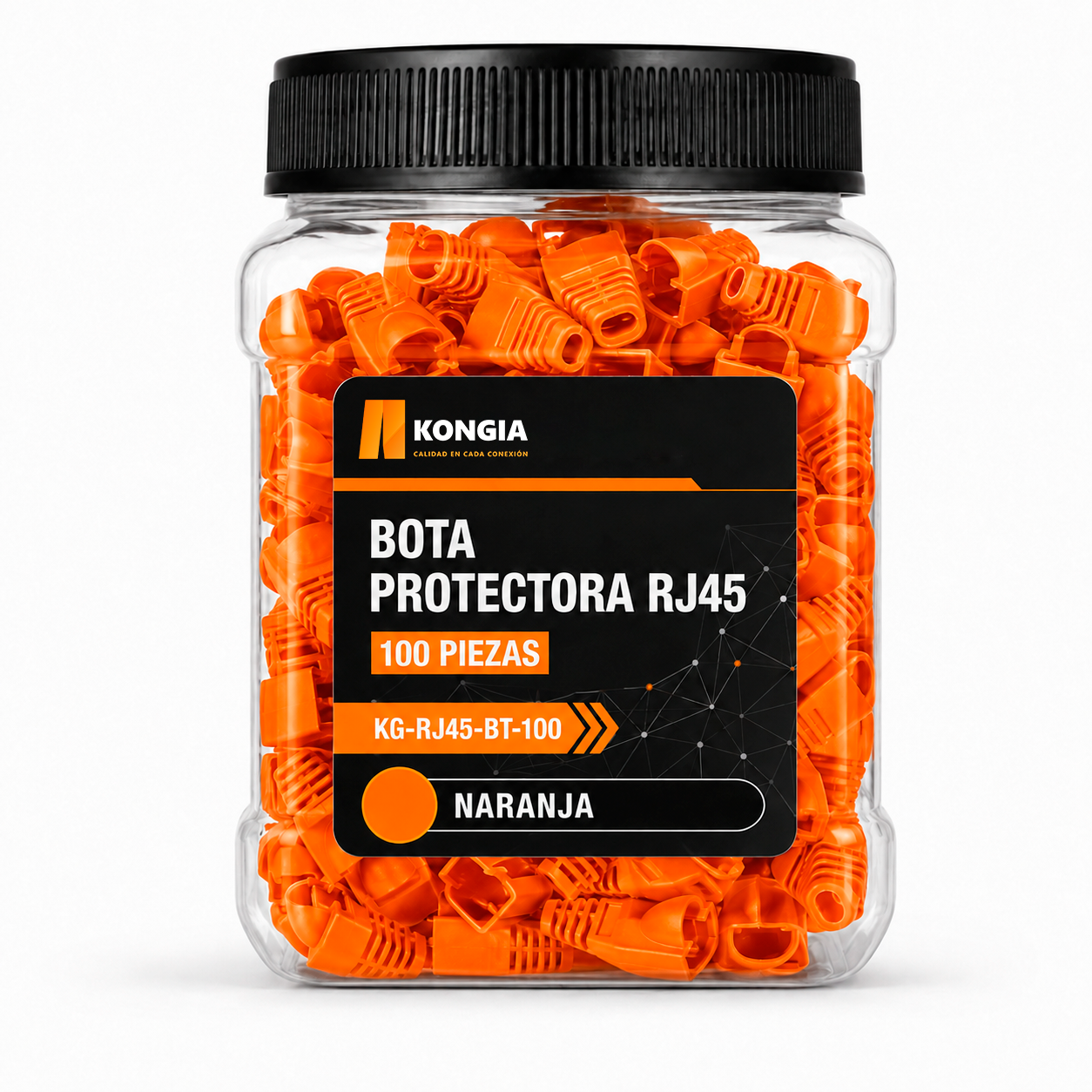 Bota Plástica para Protección de Plug RJ45, Bote 100 Piezas, Color