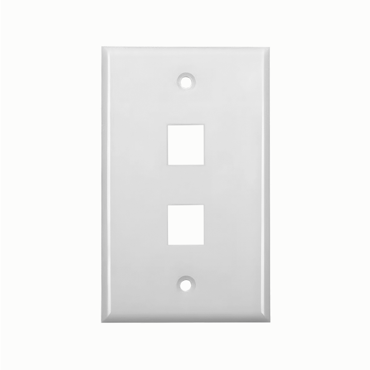 Placa de Pared para 2 Puertos Keystone, Color Blanco