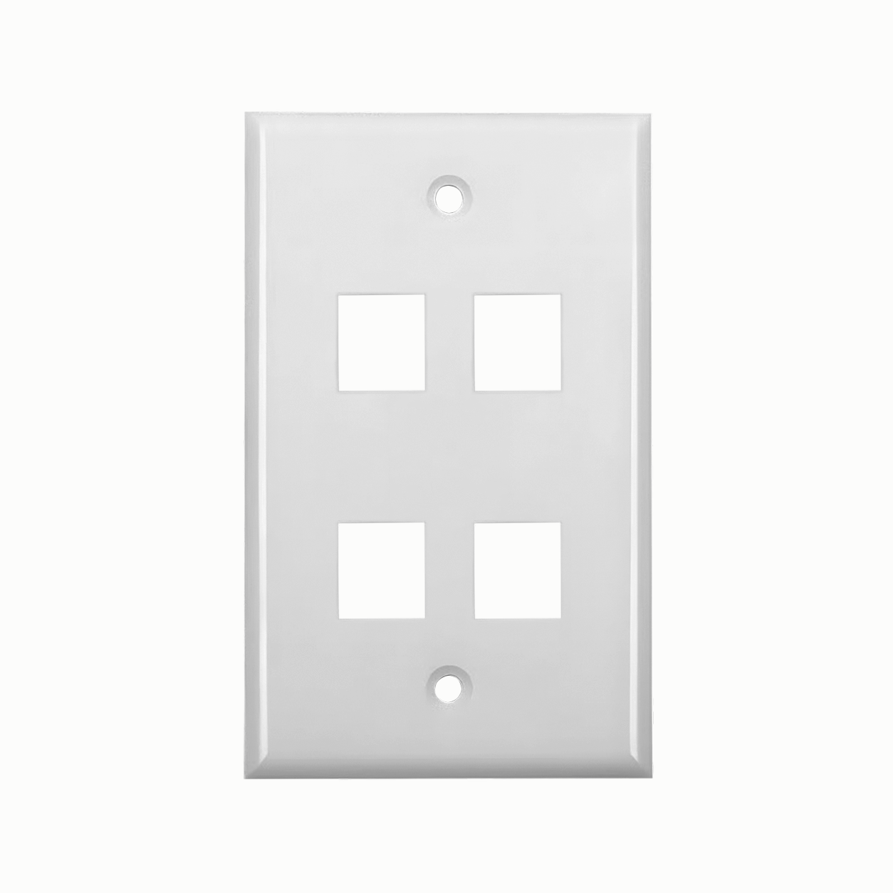 Placa de Pared para 4 Puertos Keystone, Color Blanco