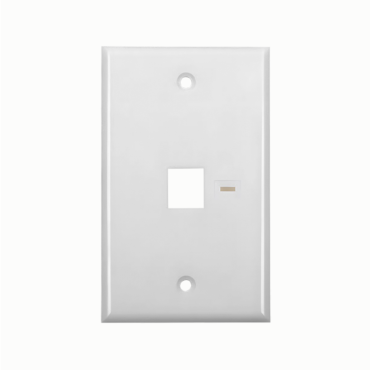 Placa de Pared para 1 Puerto Keystone, Espacio para Etiquetas, Color Blanco